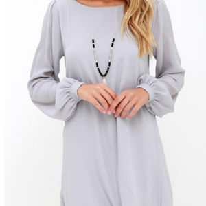 Status Update Light Grey Shift Dress